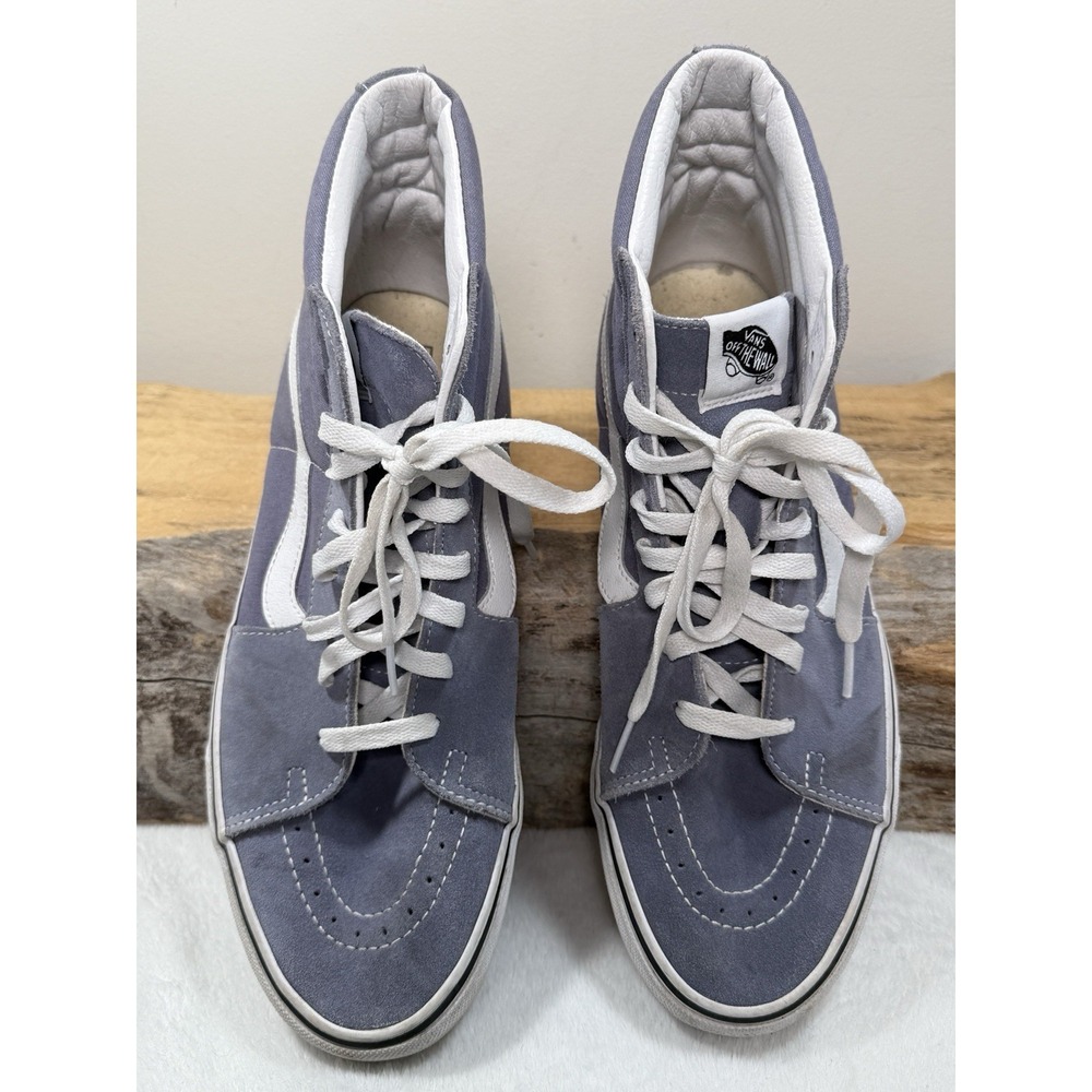 Vans Sk8-Hi Mens 12 Gray White Athletic Casual Skate Shoes Sneakers Streetwear - Picture 5 of 7